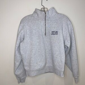 Brandy Melville John Galt Gray Portland‎ Athletics Quarter Zip One Size